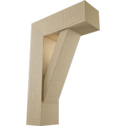 Ekena Millwork - BKTUR0554X16X24TRA05RCPR - Timberthane Faux Wood Traditional Style Bracket w/ Offset Brace, Block Ends, 5 1/2"W x 16"D x 24"H, Primed Tan