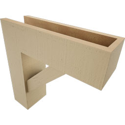 Ekena Millwork - BKTUR0554X18X18TRA05RCPR - Timberthane Faux Wood Traditional Style Bracket w/ Offset Brace, Block Ends, 5 1/2"W x 18"D x 18"H, Primed Tan