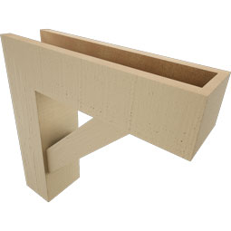 Ekena Millwork - BKTUR0554X20X20TRA05RCPR - Timberthane Faux Wood Traditional Style Bracket w/ Offset Brace, Block Ends, 5 1/2"W x 20"D x 20"H, Primed Tan