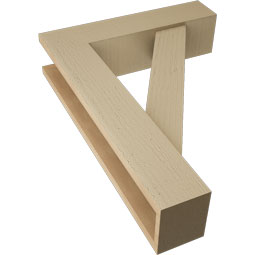 Ekena Millwork - BKTUR0554X22X30TRA05RCPR - Timberthane Faux Wood Traditional Style Bracket w/ Offset Brace, Block Ends, 5 1/2"W x 22"D x 30"H, Primed Tan