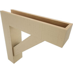 Ekena Millwork - BKTUR0554X24X24TRA05RCPR - Timberthane Faux Wood Traditional Style Bracket w/ Offset Brace, Block Ends, 5 1/2"W x 24"D x 24"H, Primed Tan