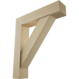 Ekena Millwork - BKTUR0554X26X30TRA05RCPR - Timberthane Faux Wood Traditional Style Bracket w/ Offset Brace, Block Ends, 5 1/2"W x 26"D x 30"H, Primed Tan