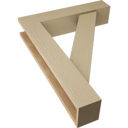Ekena Millwork - BKTUR0554X26X34TRA05RCPR - Timberthane Faux Wood Traditional Style Bracket w/ Offset Brace, Block Ends, 5 1/2"W x 26"D x 34"H, Primed Tan