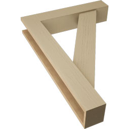Ekena Millwork - BKTUR0554X28X40TRA05RCPR - Timberthane Faux Wood Traditional Style Bracket w/ Offset Brace, Block Ends, 5 1/2"W x 28"D x 40"H, Primed Tan