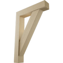 Ekena Millwork - BKTUR0554X28X40TRA05RCPR - Timberthane Faux Wood Traditional Style Bracket w/ Offset Brace, Block Ends, 5 1/2"W x 28"D x 40"H, Primed Tan