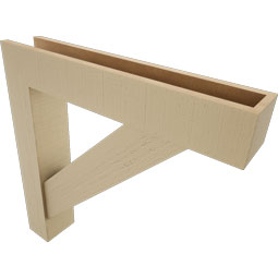 Ekena Millwork - BKTUR0554X30X30TRA05RCPR - Timberthane Faux Wood Traditional Style Bracket w/ Offset Brace, Block Ends, 5 1/2"W x 30"D x 30"H, Primed Tan