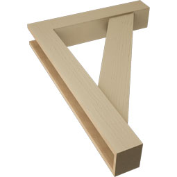 Ekena Millwork - BKTUR0554X30X42TRA05RCPR - Timberthane Faux Wood Traditional Style Bracket w/ Offset Brace, Block Ends, 5 1/2"W x 30"D x 42"H, Primed Tan