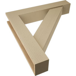 Ekena Millwork - BKTUR0554X32X32TRA05RCPR - Timberthane Faux Wood Traditional Style Bracket w/ Offset Brace, Block Ends, 5 1/2"W x 32"D x 32"H, Primed Tan