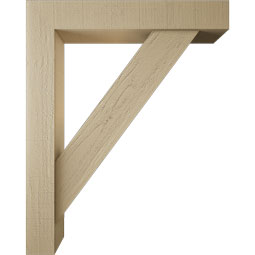 Ekena Millwork - BKTUR0554X32X40TRA05RCPR - Timberthane Faux Wood Traditional Style Bracket w/ Offset Brace, Block Ends, 5 1/2"W x 32"D x 40"H, Primed Tan