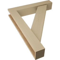 Ekena Millwork - BKTUR0554X32X40TRA05RCPR - Timberthane Faux Wood Traditional Style Bracket w/ Offset Brace, Block Ends, 5 1/2"W x 32"D x 40"H, Primed Tan