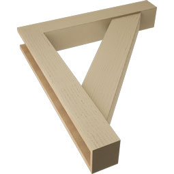 Ekena Millwork - BKTUR0554X34X38TRA05RCPR - Timberthane Faux Wood Traditional Style Bracket w/ Offset Brace, Block Ends, 5 1/2"W x 34"D x 38"H, Primed Tan