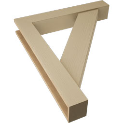 Ekena Millwork - BKTUR0554X34X40TRA05RCPR - Timberthane Faux Wood Traditional Style Bracket w/ Offset Brace, Block Ends, 5 1/2"W x 34"D x 40"H, Primed Tan