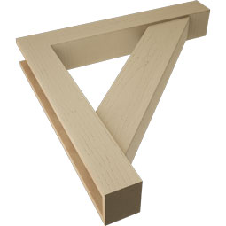Ekena Millwork - BKTUR0554X36X36TRA05RCPR - Timberthane Faux Wood Traditional Style Bracket w/ Offset Brace, Block Ends, 5 1/2"W x 36"D x 36"H, Primed Tan