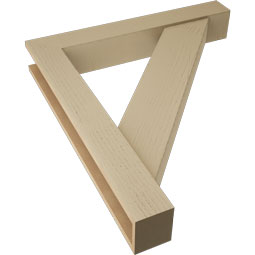 Ekena Millwork - BKTUR0554X36X40TRA05RCPR - Timberthane Faux Wood Traditional Style Bracket w/ Offset Brace, Block Ends, 5 1/2"W x 36"D x 40"H, Primed Tan