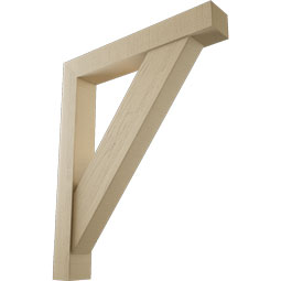 Ekena Millwork - BKTUR0554X36X44TRA05RCPR - Timberthane Faux Wood Traditional Style Bracket w/ Offset Brace, Block Ends, 5 1/2"W x 36"D x 44"H, Primed Tan