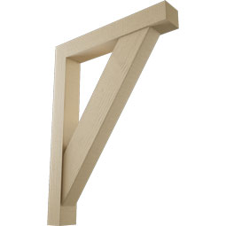 Ekena Millwork - BKTUR0554X36X48TRA05RCPR - Timberthane Faux Wood Traditional Style Bracket w/ Offset Brace, Block Ends, 5 1/2"W x 36"D x 48"H, Primed Tan