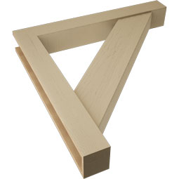Ekena Millwork - BKTUR0554X40X40TRA05RCPR - Timberthane Faux Wood Traditional Style Bracket w/ Offset Brace, Block Ends, 5 1/2"W x 40"D x 40"H, Primed Tan