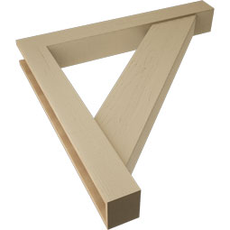 Ekena Millwork - BKTUR0554X42X42TRA05RCPR - Timberthane Faux Wood Traditional Style Bracket w/ Offset Brace, Block Ends, 5 1/2"W x 42"D x 42"H, Primed Tan