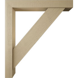 Ekena Millwork - BKTUR0554X42X48TRA05RCPR - Timberthane Faux Wood Traditional Style Bracket w/ Offset Brace, Block Ends, 5 1/2"W x 42"D x 48"H, Primed Tan