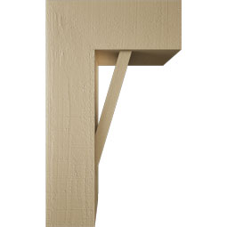 Ekena Millwork - BKTUR0756X18X30TRA05RCPR - Timberthane Faux Wood Traditional Style Bracket w/ Offset Brace, Block Ends, 7 1/2"W x 18"D x 30"H, Primed Tan