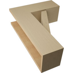 Ekena Millwork - BKTUR0756X20X28TRA05RCPR - Timberthane Faux Wood Traditional Style Bracket w/ Offset Brace, Block Ends, 7 1/2"W x 20"D x 28"H, Primed Tan