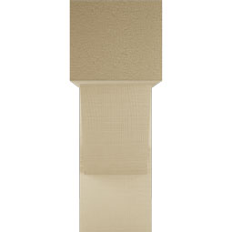 Ekena Millwork - BKTUR0756X22X22TRA05RCPR - Timberthane Faux Wood Traditional Style Bracket w/ Offset Brace, Block Ends, 7 1/2"W x 22"D x 22"H, Primed Tan