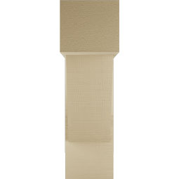 Ekena Millwork - BKTUR0756X22X26TRA05RCPR - Timberthane Faux Wood Traditional Style Bracket w/ Offset Brace, Block Ends, 7 1/2"W x 22"D x 26"H, Primed Tan