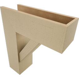 Ekena Millwork - BKTUR0756X22X26TRA05RCPR - Timberthane Faux Wood Traditional Style Bracket w/ Offset Brace, Block Ends, 7 1/2"W x 22"D x 26"H, Primed Tan