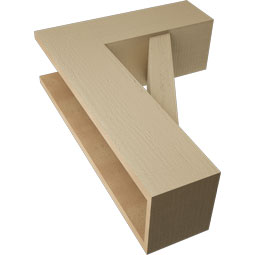 Ekena Millwork - BKTUR0756X22X30TRA05RCPR - Timberthane Faux Wood Traditional Style Bracket w/ Offset Brace, Block Ends, 7 1/2"W x 22"D x 30"H, Primed Tan