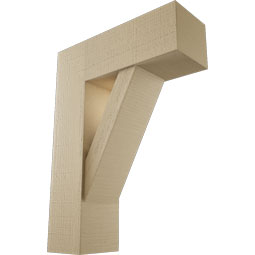 Ekena Millwork - BKTUR0756X22X30TRA05RCPR - Timberthane Faux Wood Traditional Style Bracket w/ Offset Brace, Block Ends, 7 1/2"W x 22"D x 30"H, Primed Tan