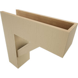 Ekena Millwork - BKTUR0756X24X24TRA05RCPR - Timberthane Faux Wood Traditional Style Bracket w/ Offset Brace, Block Ends, 7 1/2"W x 24"D x 24"H, Primed Tan