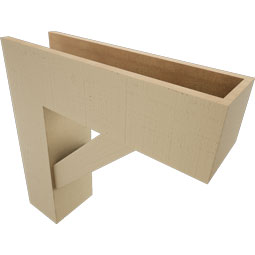Ekena Millwork - BKTUR0756X26X26TRA05RCPR - Timberthane Faux Wood Traditional Style Bracket w/ Offset Brace, Block Ends, 7 1/2"W x 26"D x 26"H, Primed Tan