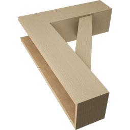 Ekena Millwork - BKTUR0756X26X34TRA05RCPR - Timberthane Faux Wood Traditional Style Bracket w/ Offset Brace, Block Ends, 7 1/2"W x 26"D x 34"H, Primed Tan