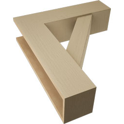 Ekena Millwork - BKTUR0756X28X32TRA05RCPR - Timberthane Faux Wood Traditional Style Bracket w/ Offset Brace, Block Ends, 7 1/2"W x 28"D x 32"H, Primed Tan