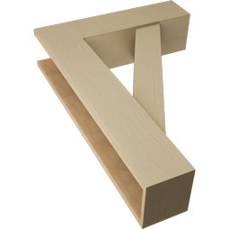 Ekena Millwork - BKTUR0756X28X40TRA05RCPR - Timberthane Faux Wood Traditional Style Bracket w/ Offset Brace, Block Ends, 7 1/2"W x 28"D x 40"H, Primed Tan