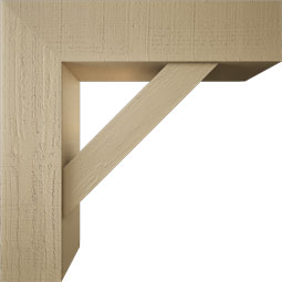 Ekena Millwork - BKTUR0756X30X30TRA05RCPR - Timberthane Faux Wood Traditional Style Bracket w/ Offset Brace, Block Ends, 7 1/2"W x 30"D x 30"H, Primed Tan