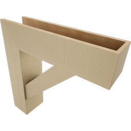 Ekena Millwork - BKTUR0756X30X30TRA05RCPR - Timberthane Faux Wood Traditional Style Bracket w/ Offset Brace, Block Ends, 7 1/2"W x 30"D x 30"H, Primed Tan
