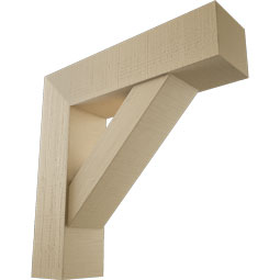 Ekena Millwork - BKTUR0756X30X30TRA05RCPR - Timberthane Faux Wood Traditional Style Bracket w/ Offset Brace, Block Ends, 7 1/2"W x 30"D x 30"H, Primed Tan