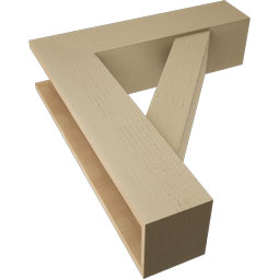 Ekena Millwork - BKTUR0756X30X34TRA05RCPR - Timberthane Faux Wood Traditional Style Bracket w/ Offset Brace, Block Ends, 7 1/2"W x 30"D x 34"H, Primed Tan