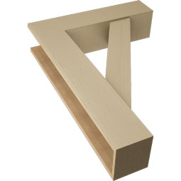 Ekena Millwork - BKTUR0756X30X42TRA05RCPR - Timberthane Faux Wood Traditional Style Bracket w/ Offset Brace, Block Ends, 7 1/2"W x 30"D x 42"H, Primed Tan