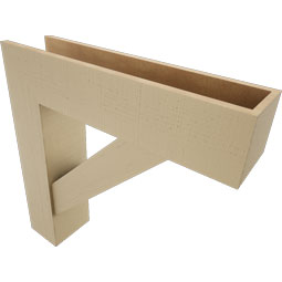 Ekena Millwork - BKTUR0756X32X32TRA05RCPR - Timberthane Faux Wood Traditional Style Bracket w/ Offset Brace, Block Ends, 7 1/2"W x 32"D x 32"H, Primed Tan