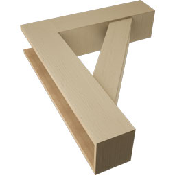 Ekena Millwork - BKTUR0756X32X38TRA05RCPR - Timberthane Faux Wood Traditional Style Bracket w/ Offset Brace, Block Ends, 7 1/2"W x 32"D x 38"H, Primed Tan