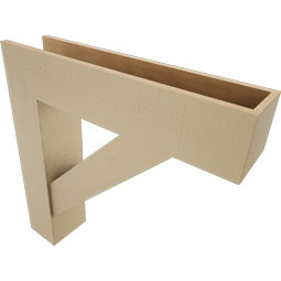 Ekena Millwork - BKTUR0756X34X34TRA05RCPR - Timberthane Faux Wood Traditional Style Bracket w/ Offset Brace, Block Ends, 7 1/2"W x 34"D x 34"H, Primed Tan