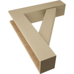 Ekena Millwork - BKTUR0756X34X40TRA05RCPR - Timberthane Faux Wood Traditional Style Bracket w/ Offset Brace, Block Ends, 7 1/2"W x 34"D x 40"H, Primed Tan