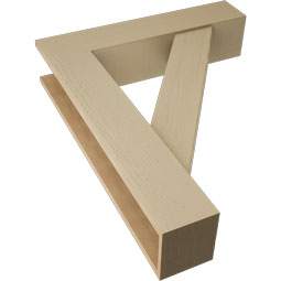 Ekena Millwork - BKTUR0756X34X42TRA05RCPR - Timberthane Faux Wood Traditional Style Bracket w/ Offset Brace, Block Ends, 7 1/2"W x 34"D x 42"H, Primed Tan