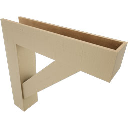 Ekena Millwork - BKTUR0756X36X36TRA05RCPR - Timberthane Faux Wood Traditional Style Bracket w/ Offset Brace, Block Ends, 7 1/2"W x 36"D x 36"H, Primed Tan