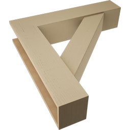 Ekena Millwork - BKTUR0756X36X36TRA05RCPR - Timberthane Faux Wood Traditional Style Bracket w/ Offset Brace, Block Ends, 7 1/2"W x 36"D x 36"H, Primed Tan