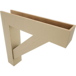 Ekena Millwork - BKTUR0756X38X38TRA05RCPR - Timberthane Faux Wood Traditional Style Bracket w/ Offset Brace, Block Ends, 7 1/2"W x 38"D x 38"H, Primed Tan
