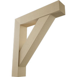Ekena Millwork - BKTUR0756X40X44TRA05RCPR - Timberthane Faux Wood Traditional Style Bracket w/ Offset Brace, Block Ends, 7 1/2"W x 40"D x 44"H, Primed Tan