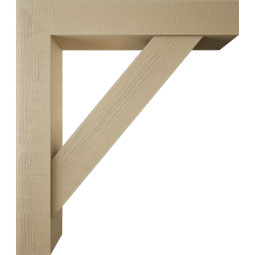 Ekena Millwork - BKTUR0756X42X48TRA05RCPR - Timberthane Faux Wood Traditional Style Bracket w/ Offset Brace, Block Ends, 7 1/2"W x 42"D x 48"H, Primed Tan